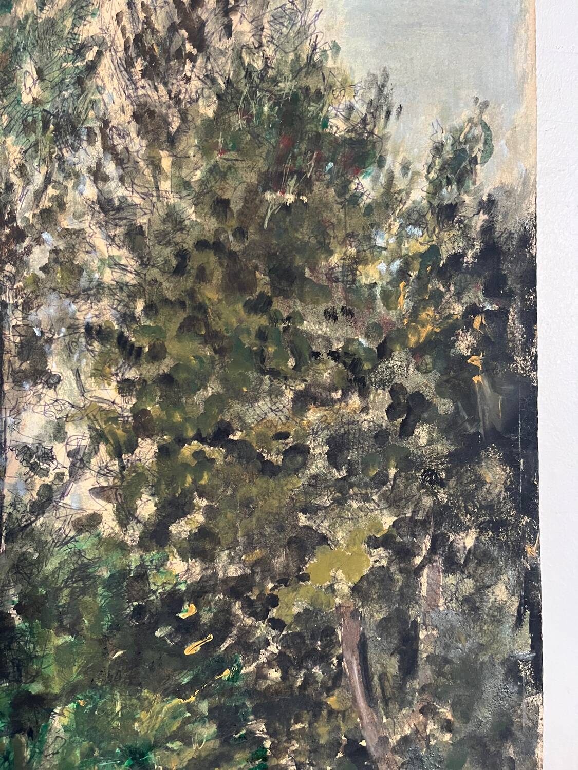 "Trees" oil on cardboard signed