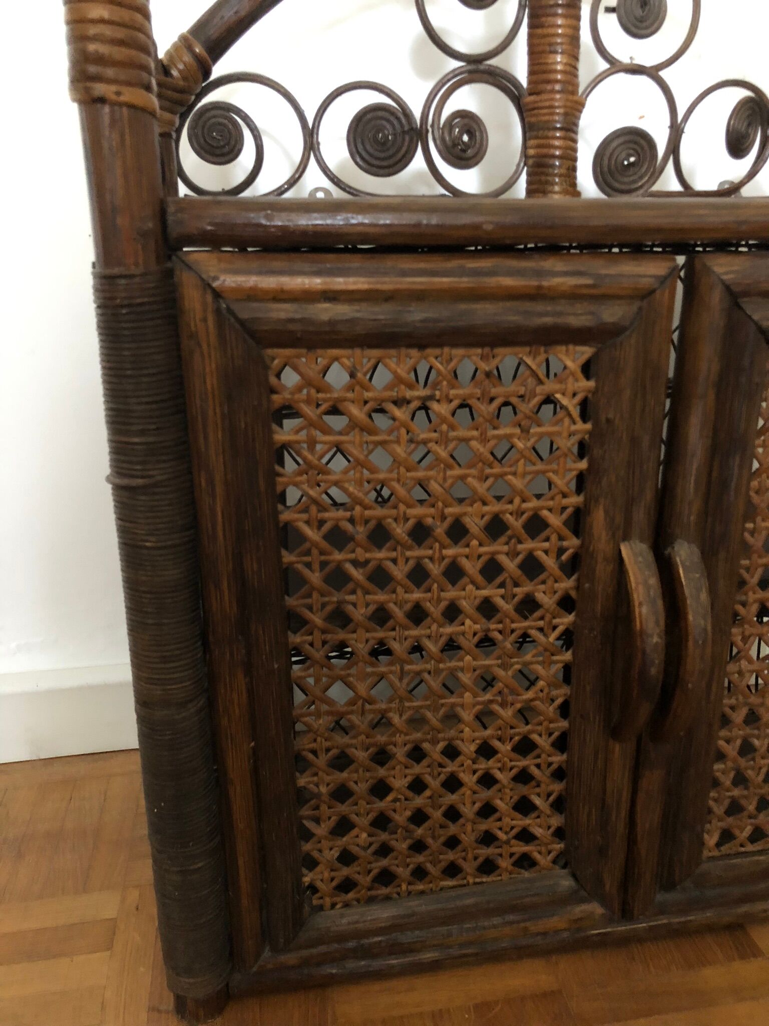 Vintage rattan shelf