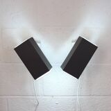 Pair of grey and white wall sconces by Preben Dahl for H. F. Belysning, 1960s