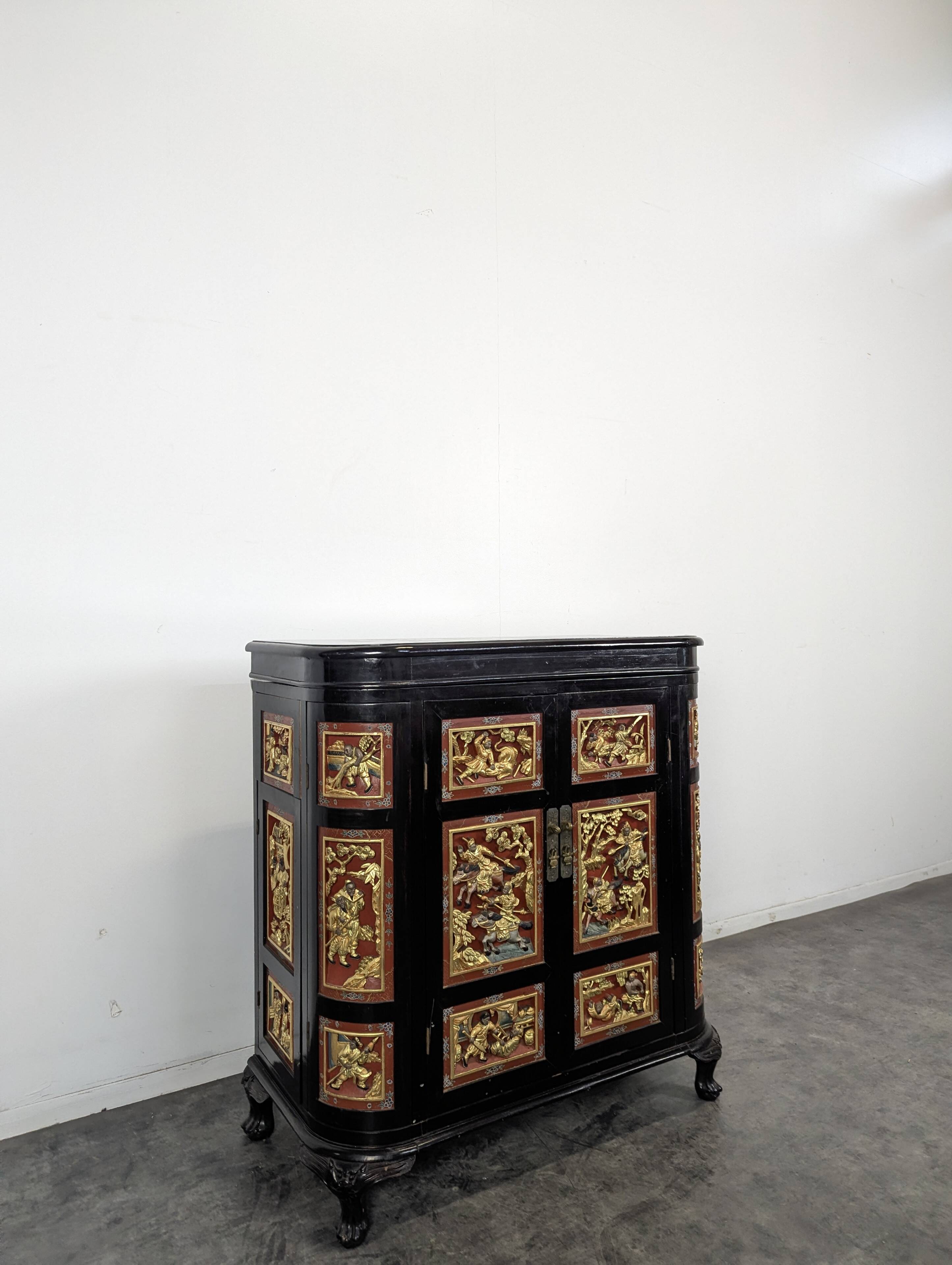 Lacquered Chinese bar cabinet