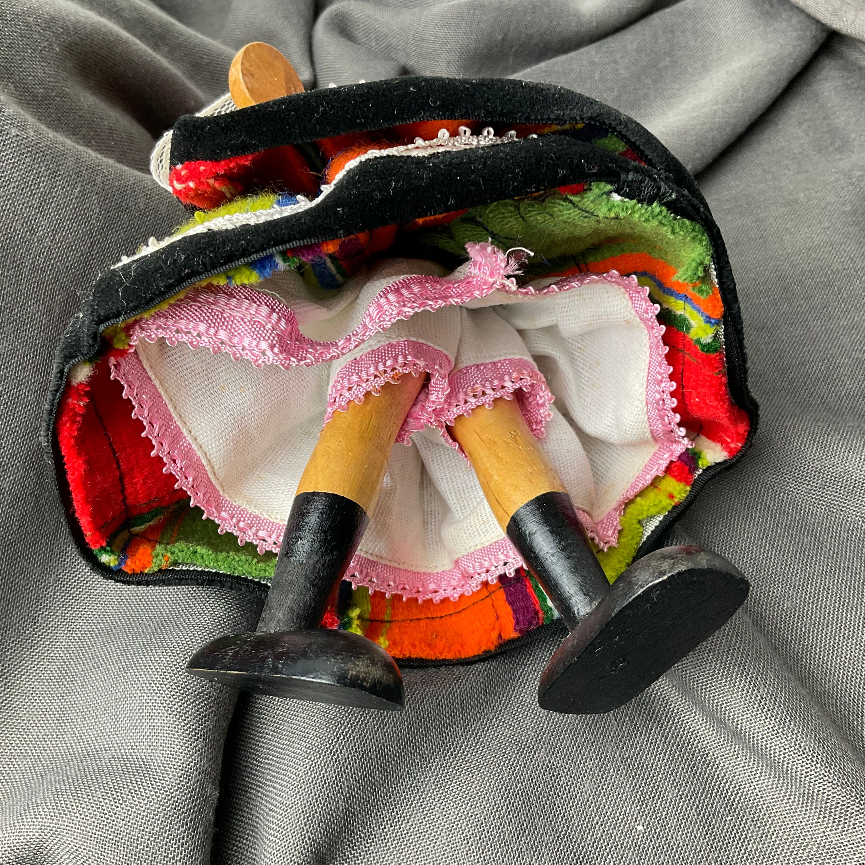 Antique wooden doll folklore poland