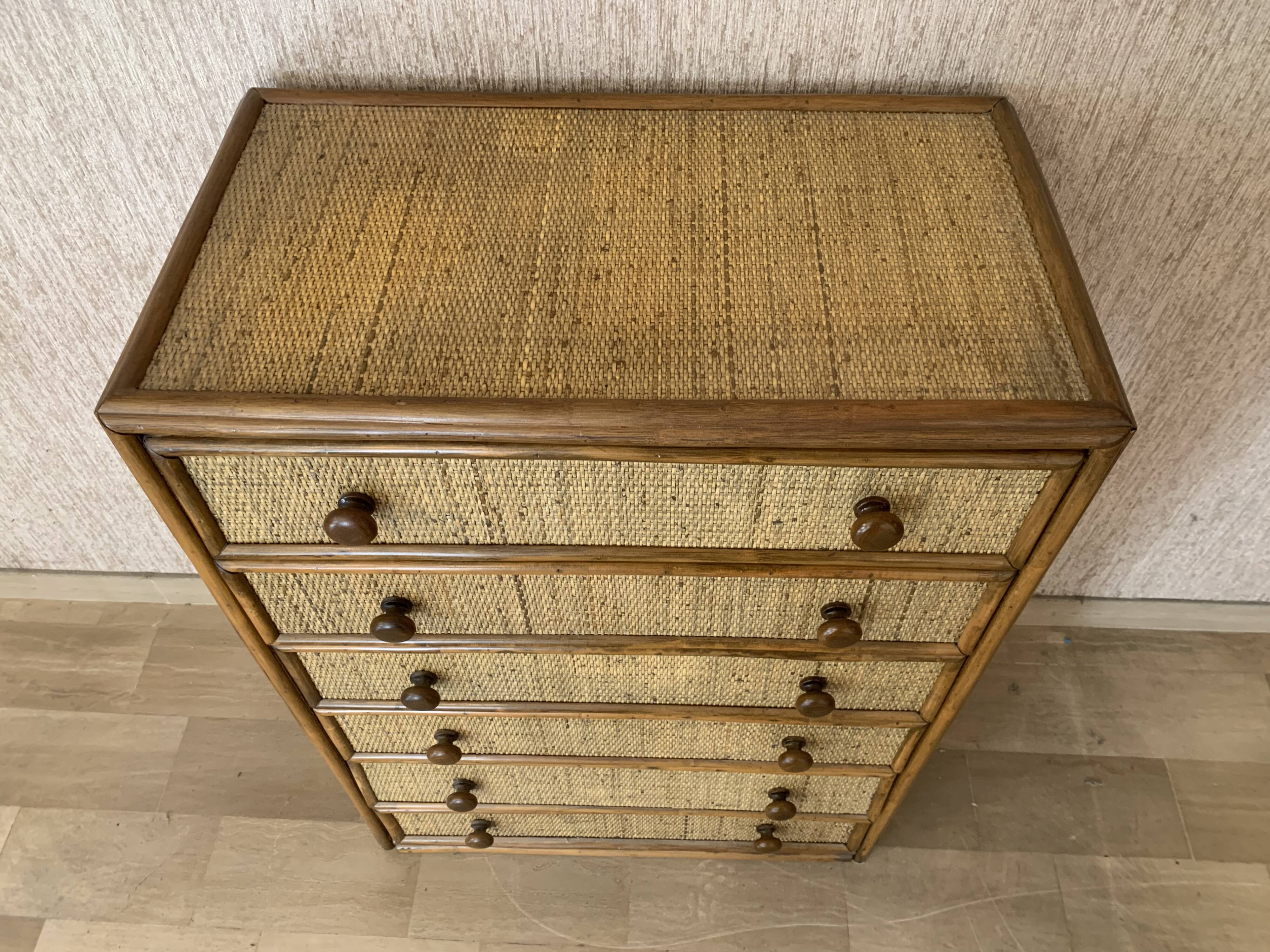 Maugrion, chest of drawers rattan  1960