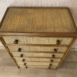 Maugrion, chest of drawers rattan  1960