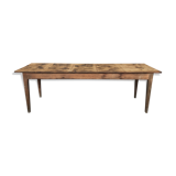 Large farm table bistro in fir early 20th century patina old grunge indus loft