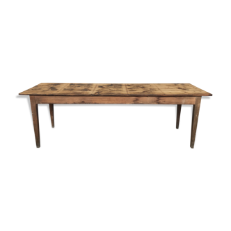 Large farm table bistro in fir early 20th century patina old grunge indus loft