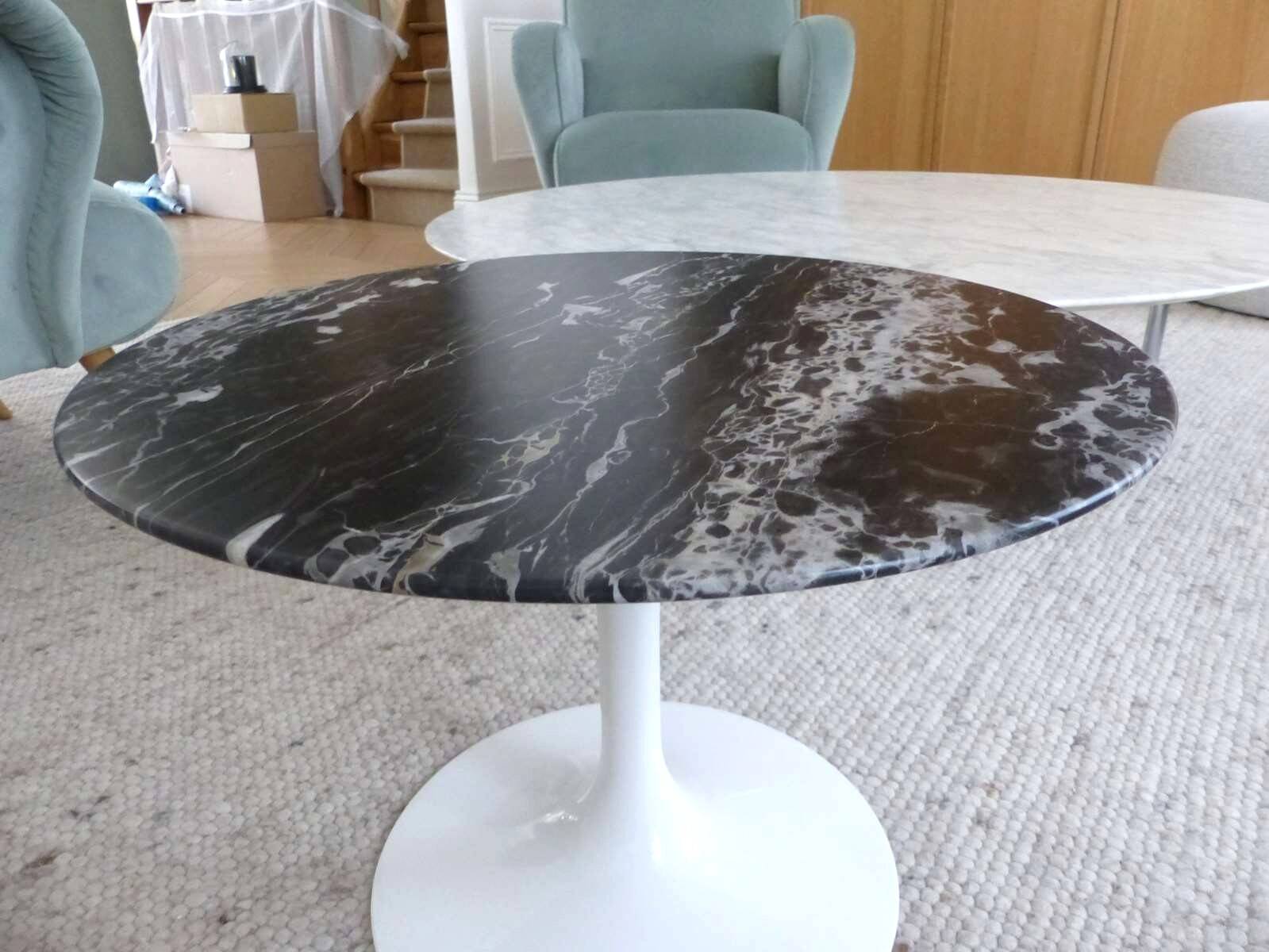 Saarinen Gueridon Side Table Portoro Marble Silver Knoll Eero Saarinen