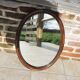 Vintage oval rattan mirror