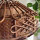Suspended lamp in bamboo and rattan with chinoiserie details by Louis Sognot, 1950.