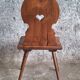 Old Alpine peasant chair from the 18th century – Heart-shaped cut-out violin backrest