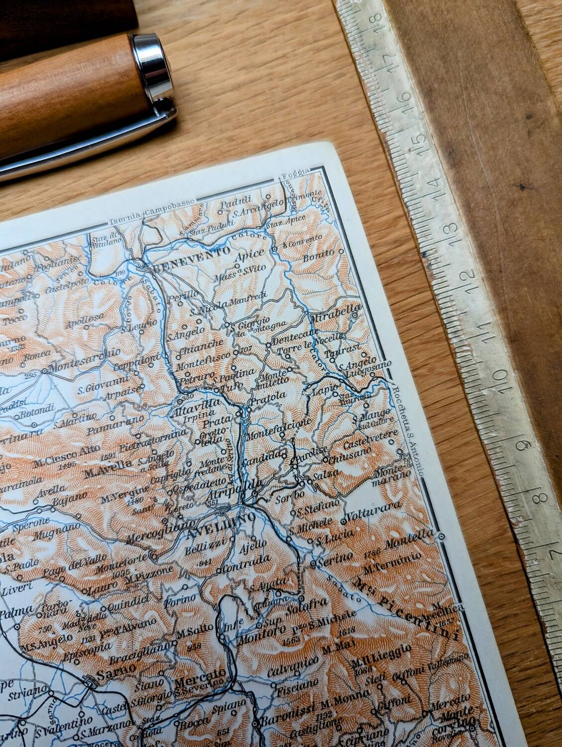 Printed in 1909, Bays of Naples and Salerno, Italy.