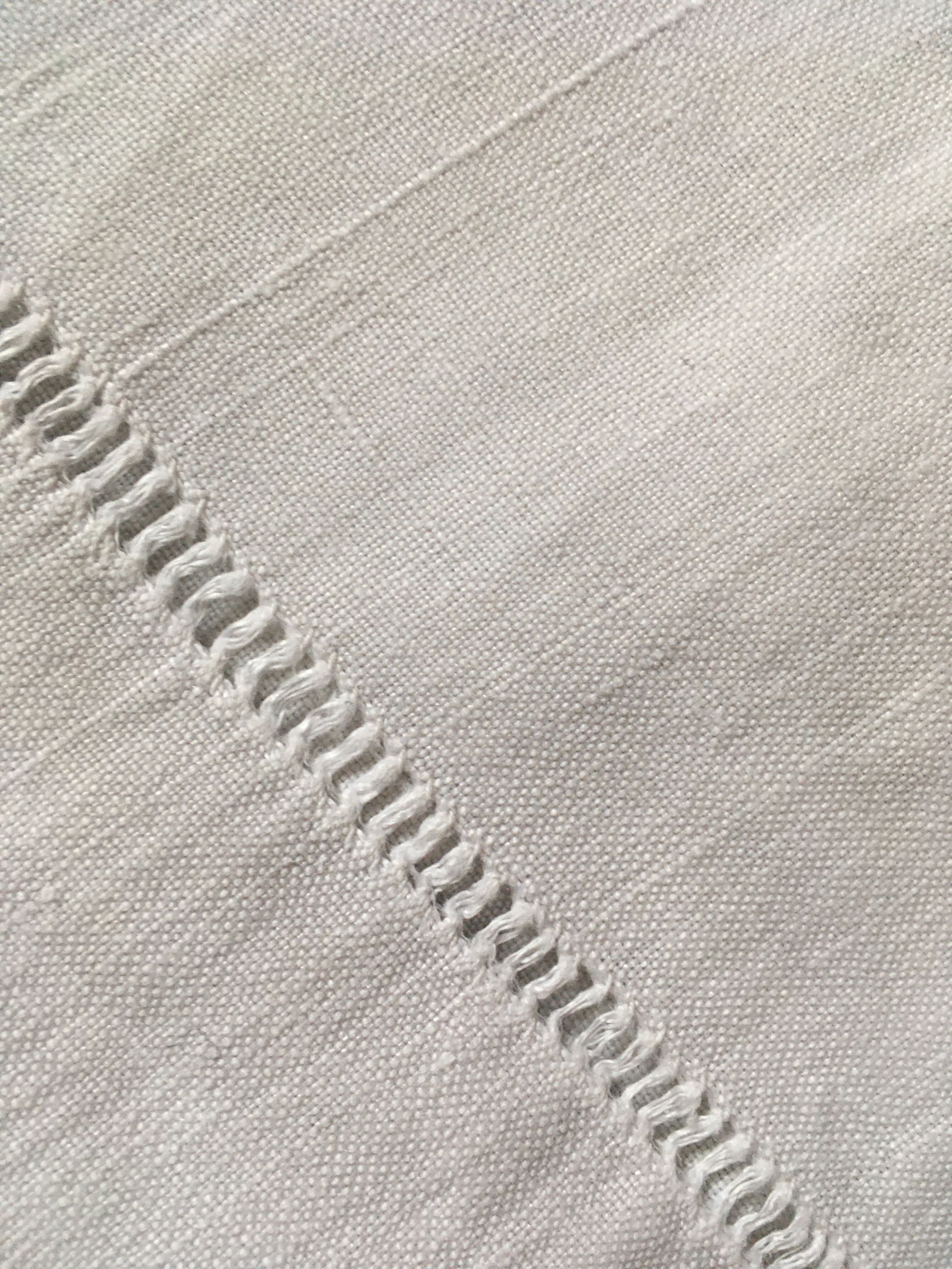 Linen thread sheet with monogram M M