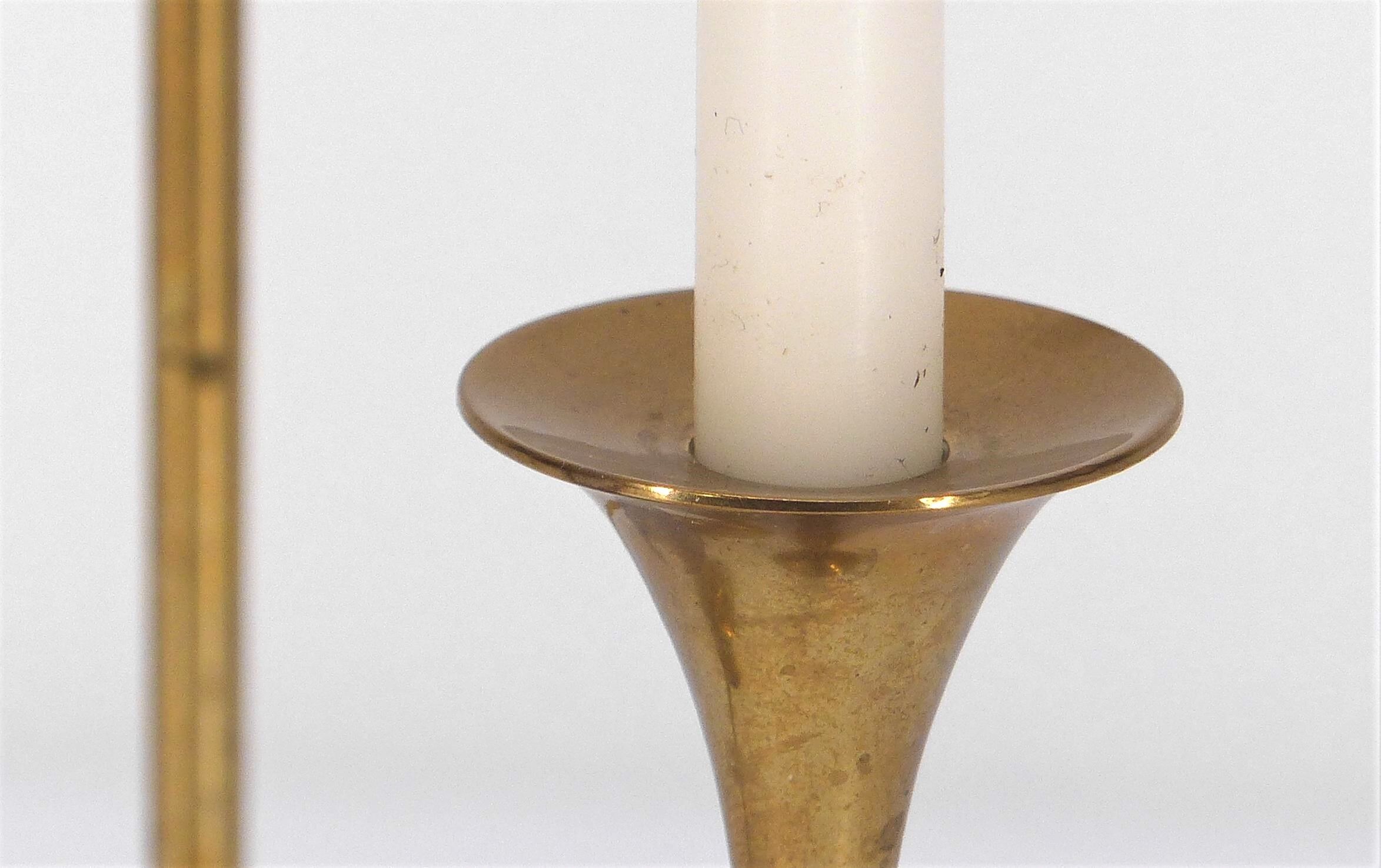 3 Swedish brass candle holders Gnosjo 1960