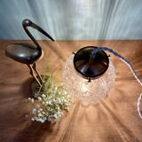 Vintage art deco glass globe portable lamp or table lamp