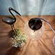 Vintage art deco glass globe portable lamp or table lamp
