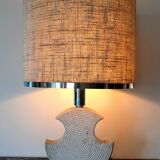 Brutalist lamp in Gard stone and chrome 1970