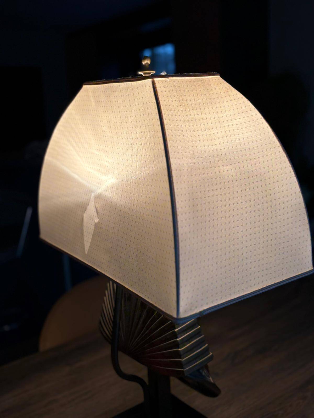 Pharaoh lamp 7 brass marble at Maison Jansen & Deknudt lighting