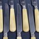 Set of 12 dessert knives with stainless steel blade and silver ferrule Régence