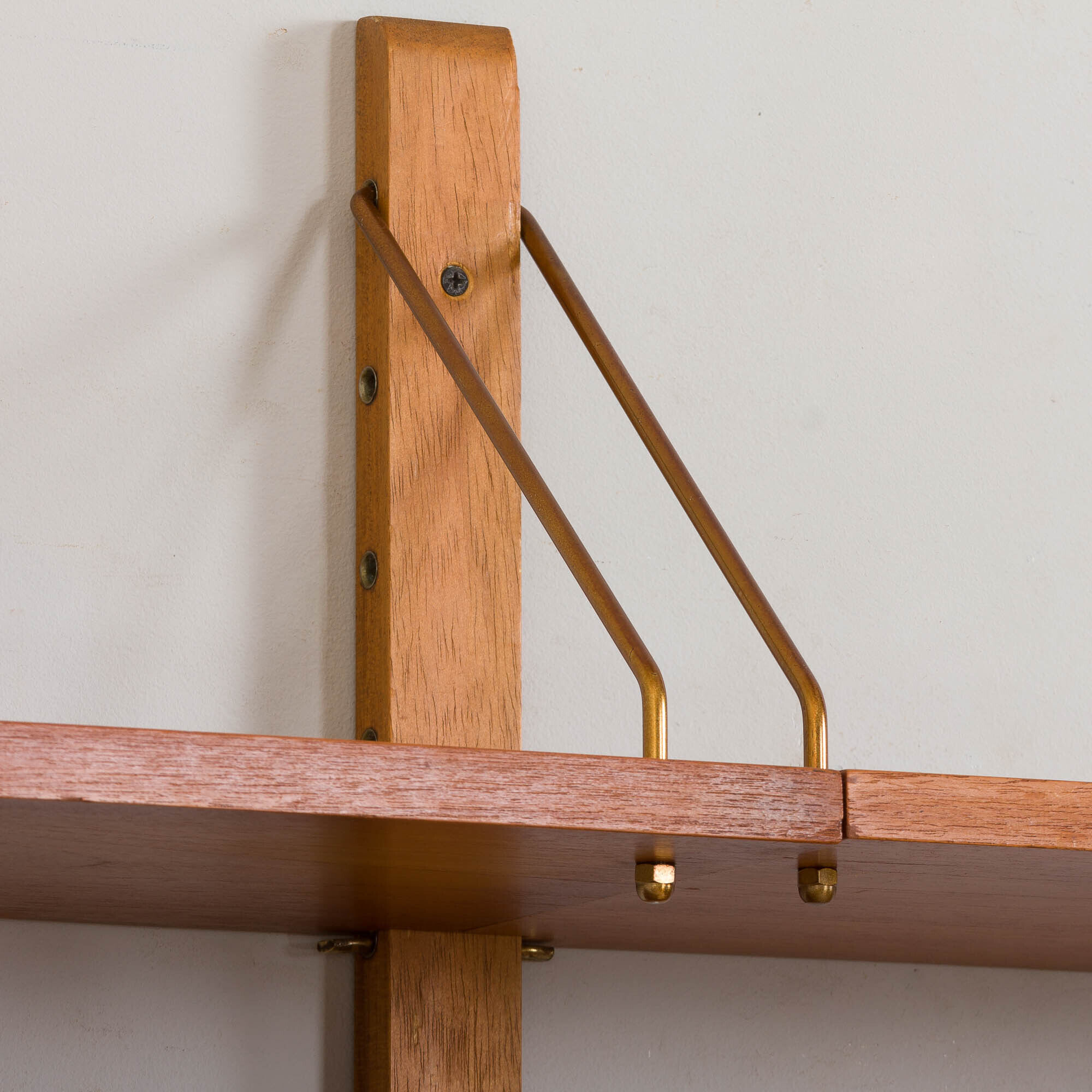 Vintage danish modular teak bookcase 1970s