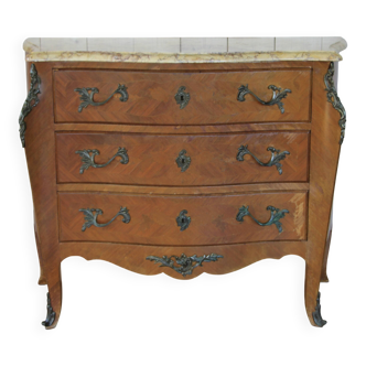 Louis XV style curved commode in rosewood