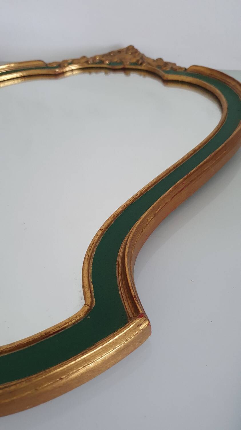 Gold leaf gilded wooden mirror