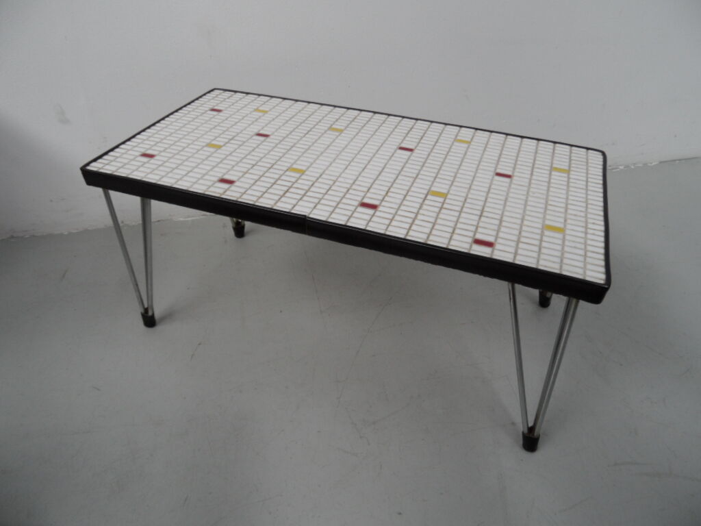 Mid century coffee table with tiles 1960's