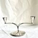 Bougeoir double en argent massif de style Art Déco danois