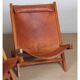 Pair of large wooden and leather armchairs from the 1980s
