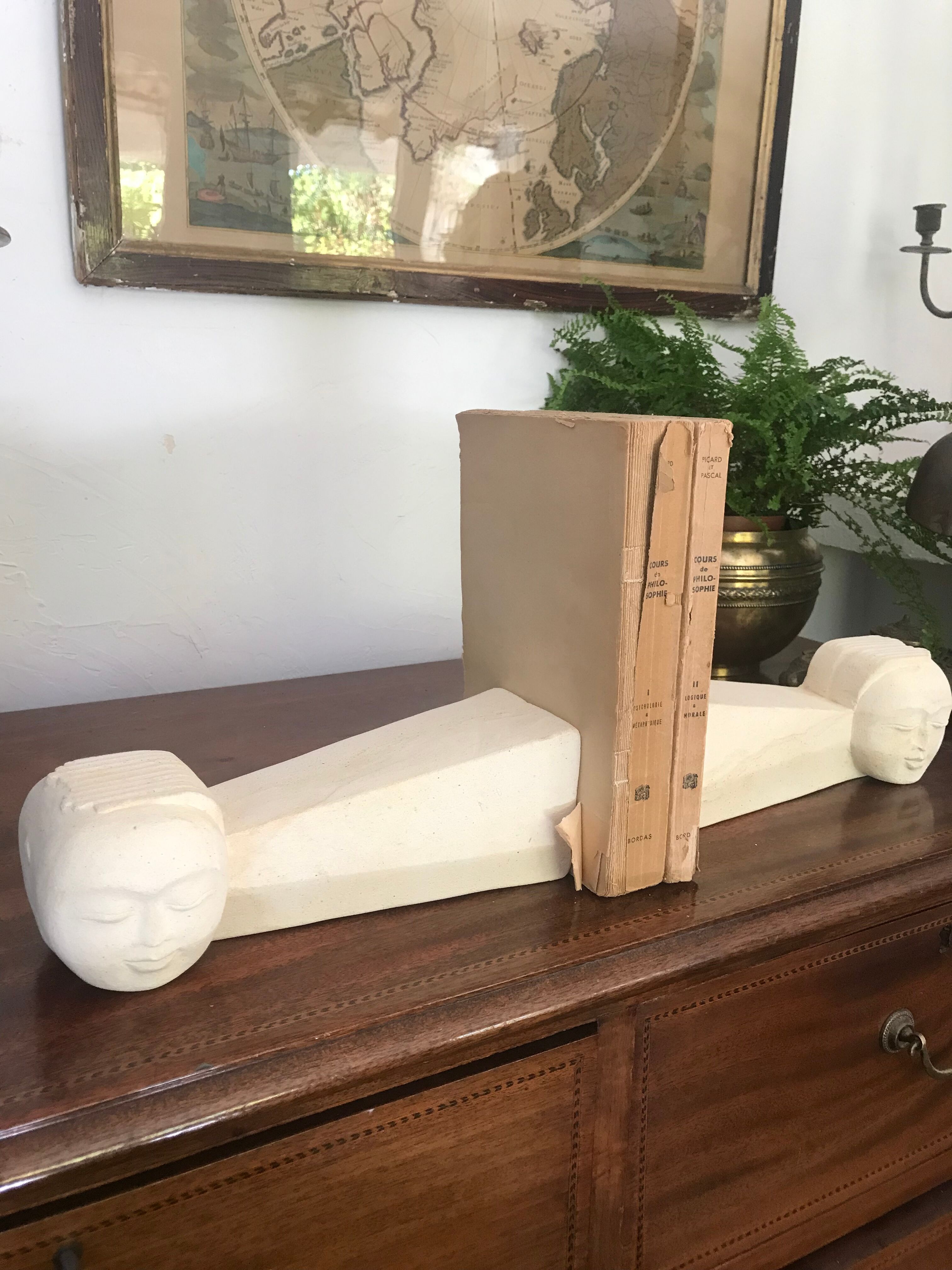 Pair of stone book clamts