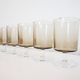 Lot of 10 1970 Luminarc black smoky glass walking glasses