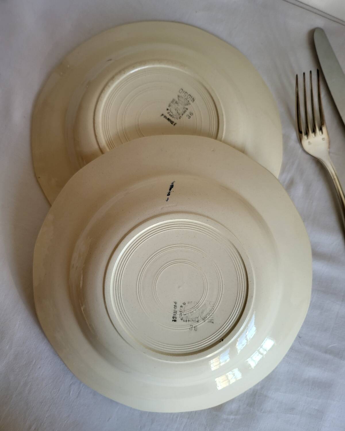 7 vintage deep plates in earthenware from Digoin Sarreguemines