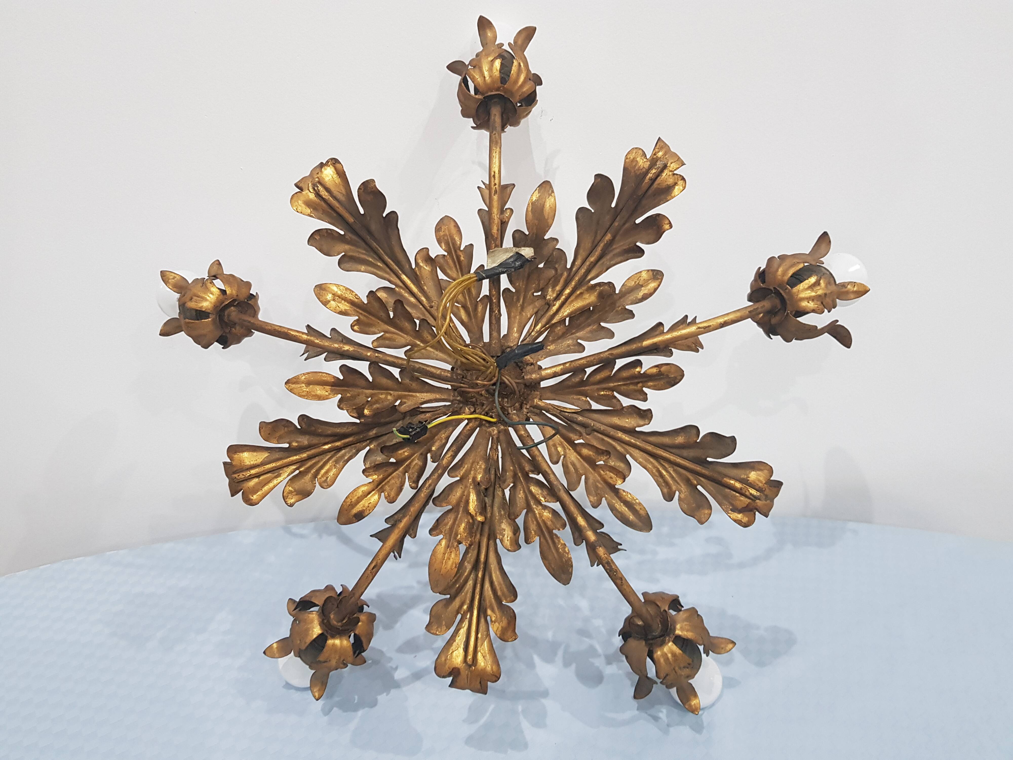 Ceiling lamp, Hans Kogl, Germany, 1960s, Hollywood Regency