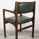 60s armchair in wood and dark green imitation leather