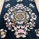 Superb vintage Chinese rug in black wool. Beijing, circa 1950