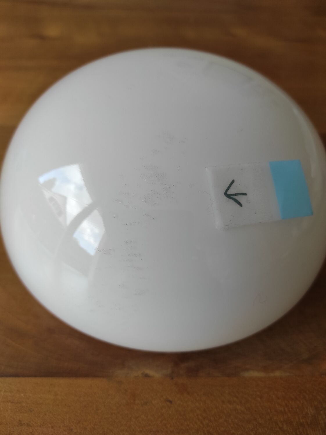 white opaline demi-globe 10 cm high