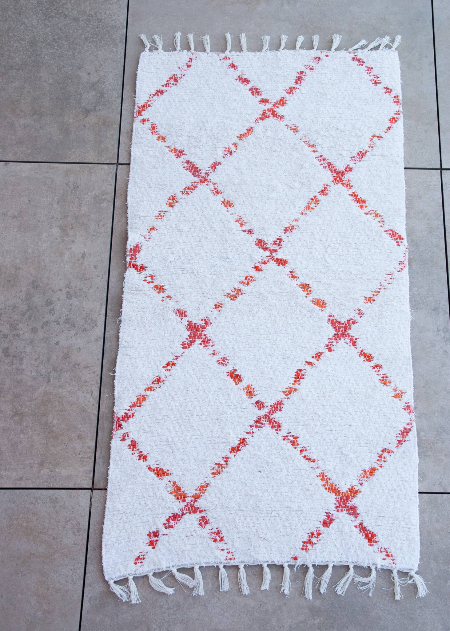 Recycled cotton handcrafted rug - Reversible