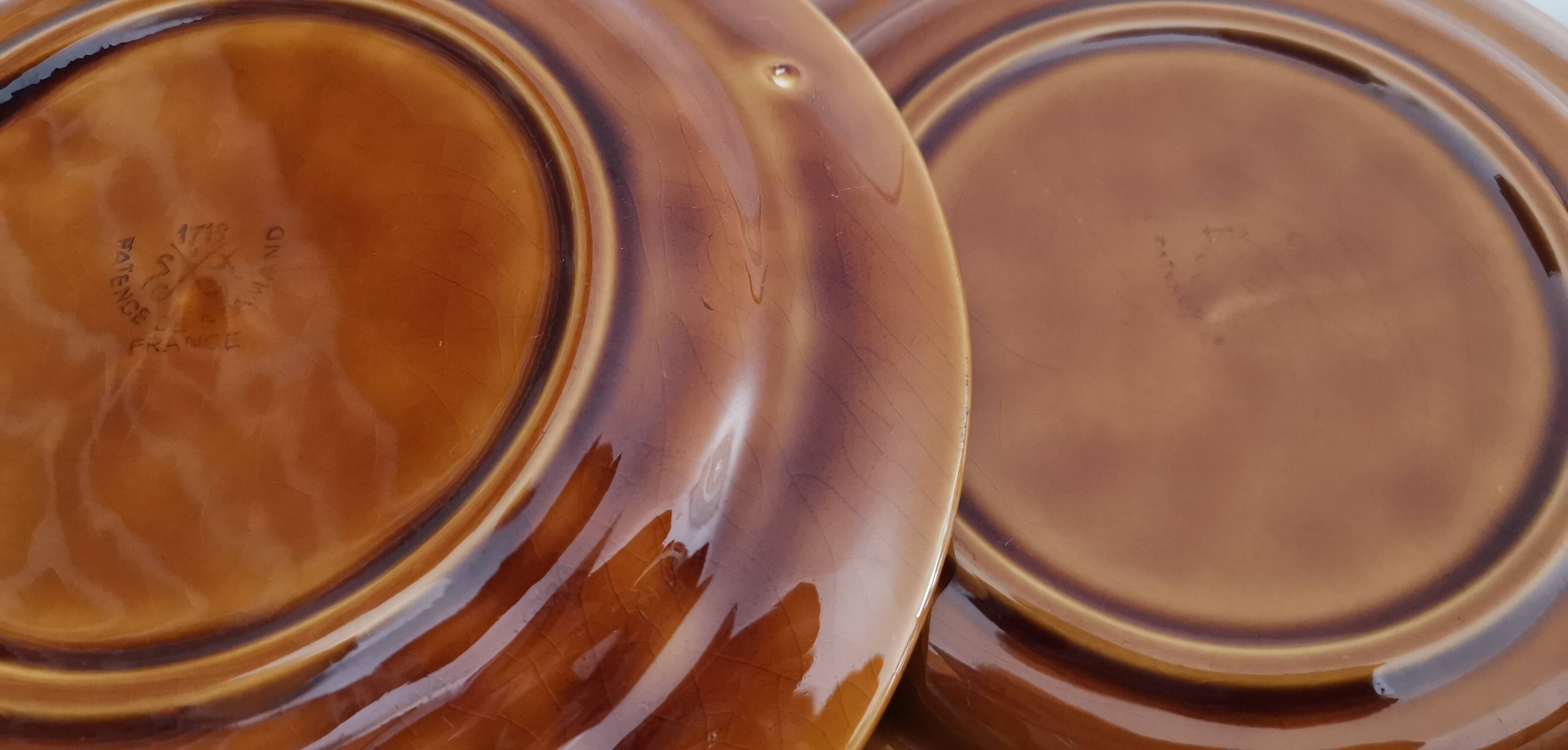 St Amand caramel glazed ceramic dessert plates
