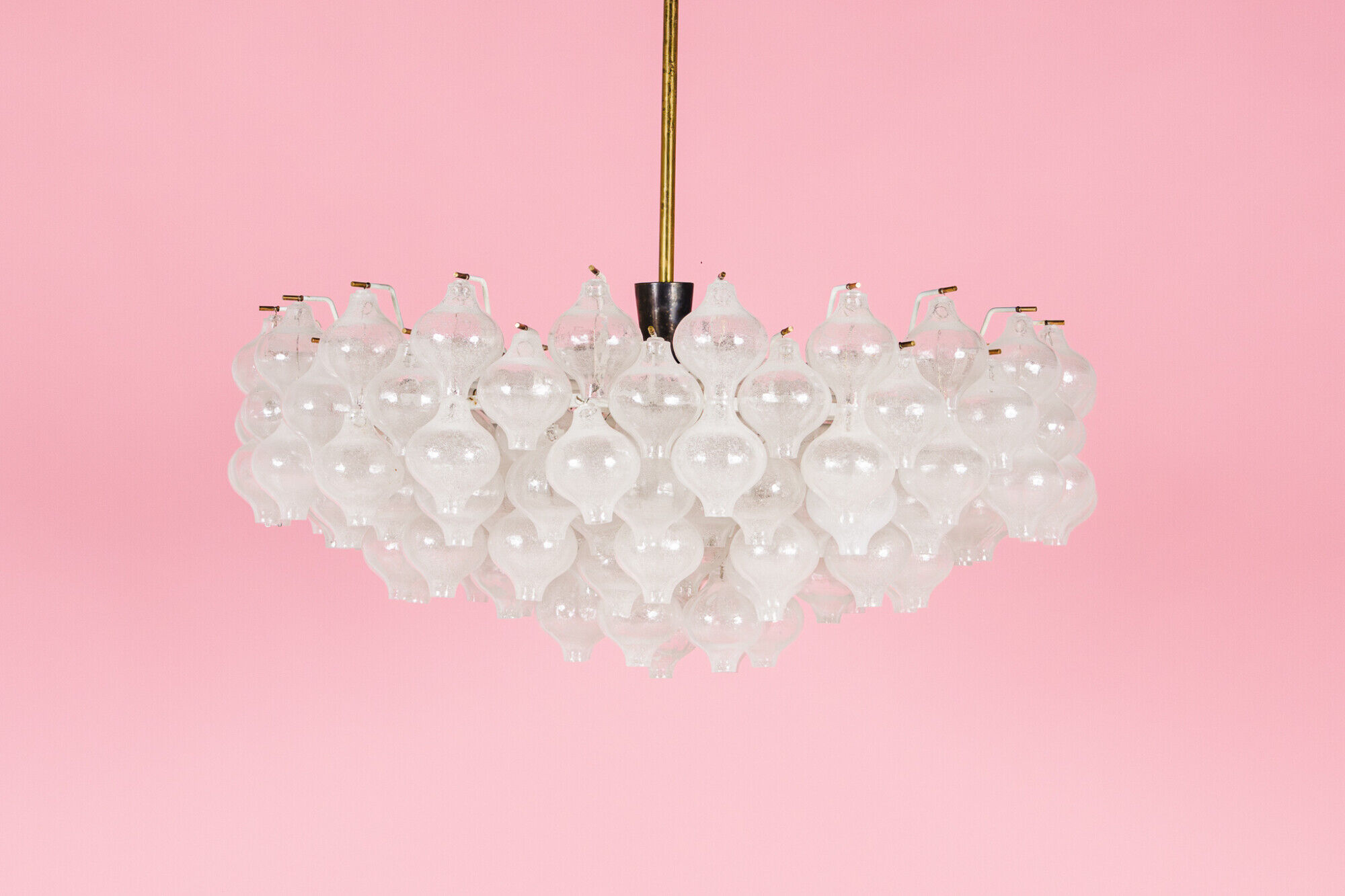 XL Tulipan Waterfall Glass Chandelier by Kalmar - Austria 1960s