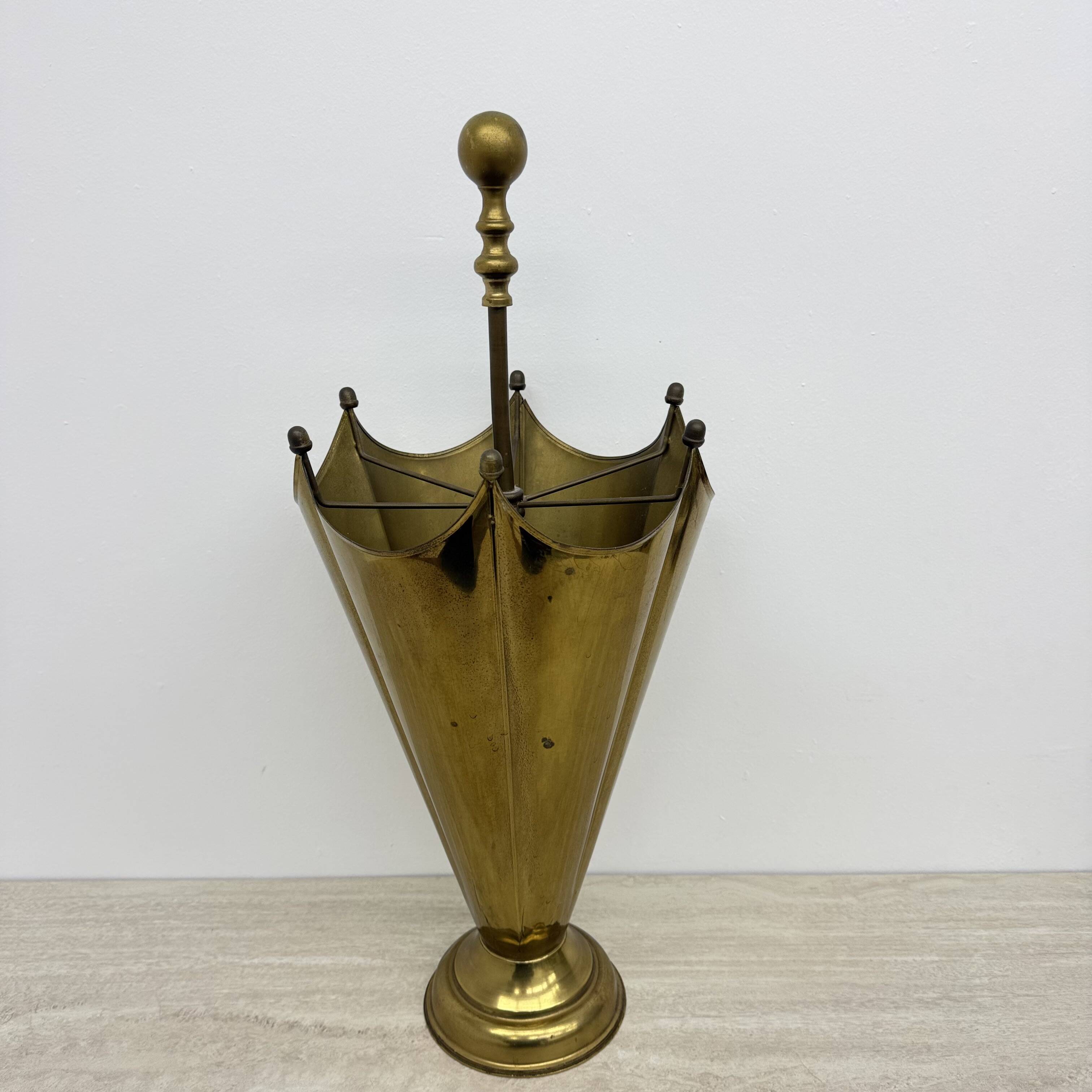 Mid-century design brass umbrella stand , 1970’s