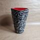 Vase fat lava of vallauris red and black