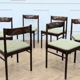 6 chaises scandinaves vertes vintage