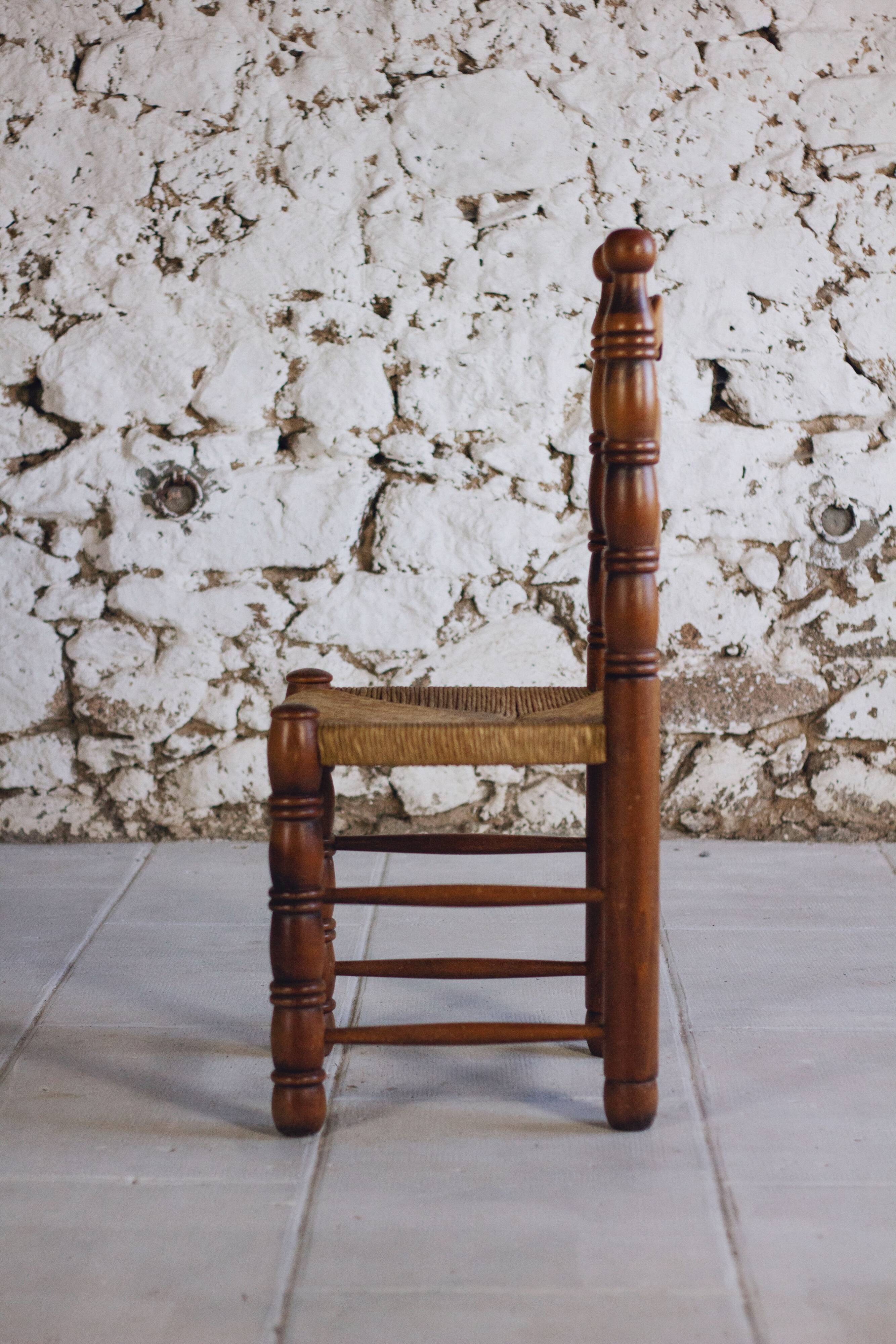 Set of 6 Dudouyt style chairs, 1950