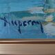 Oil painting on panel Alain Duperay port Breton, arrival of the fishermen
