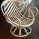 Vintage armchair in white lacquered rattan