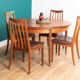 Retro Teak GPlan 1960s Fresco Dining Table & 4 Four Chairs By Victor Wilkins