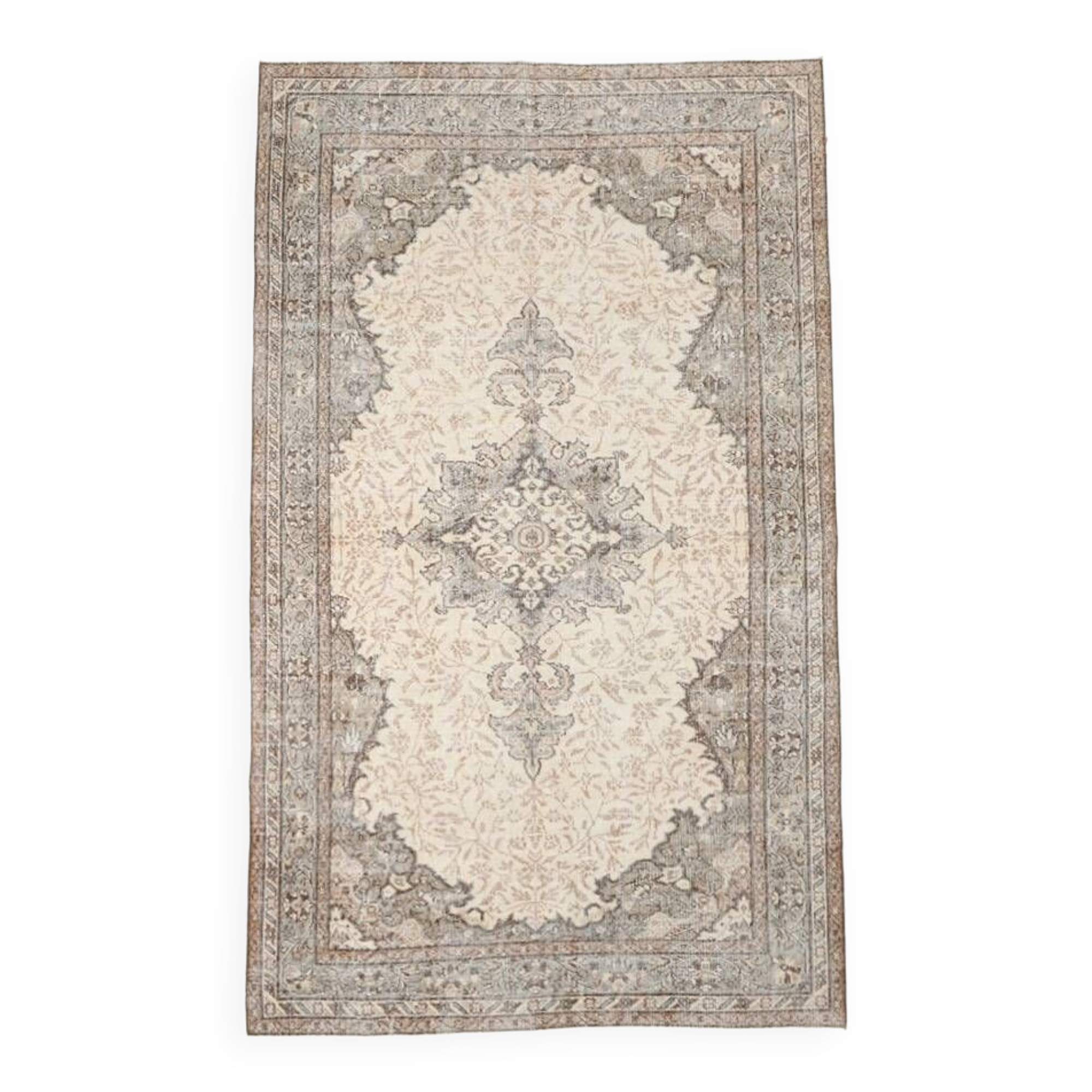 5x9 Classic Brown & Beige Vintage Rug, 163x267Cm