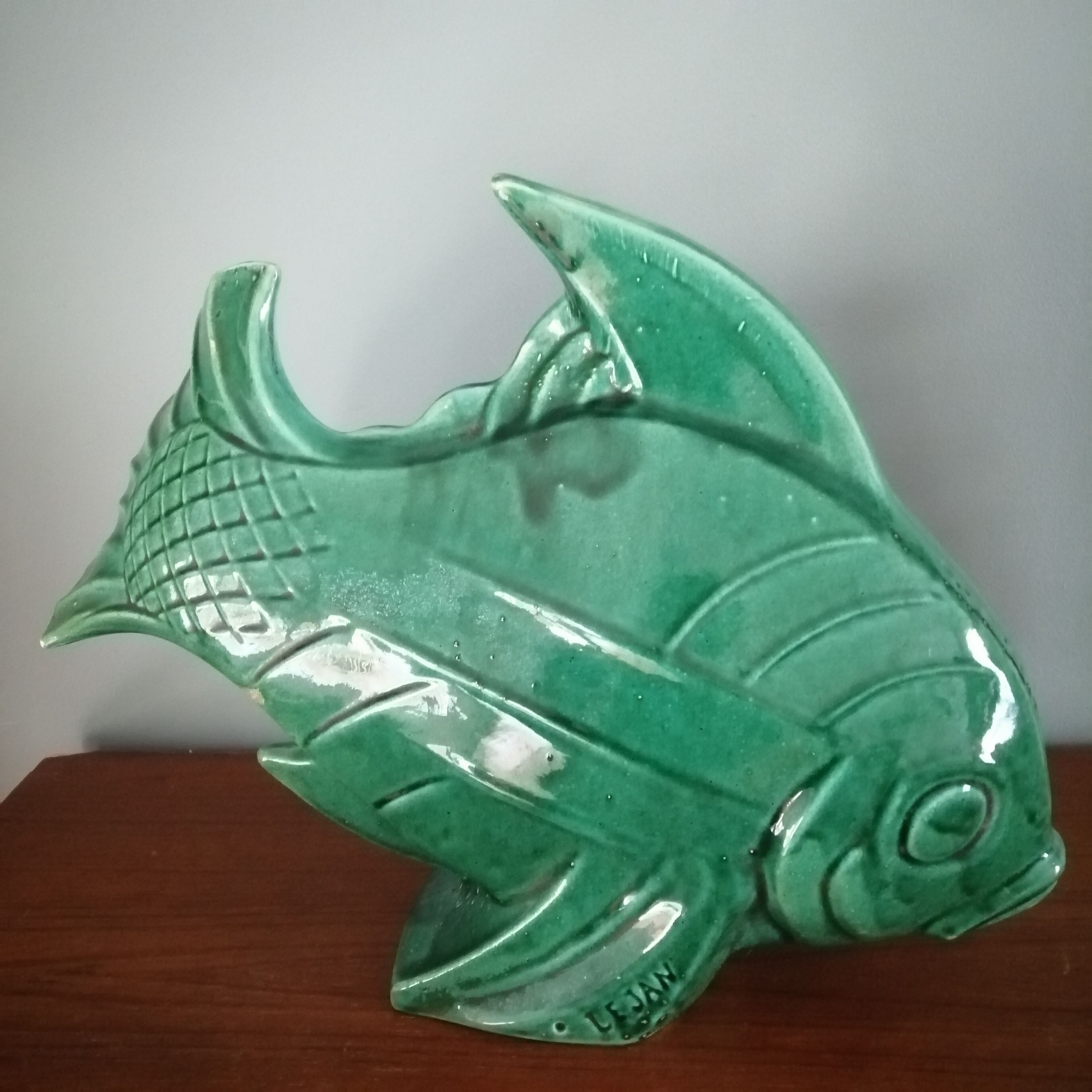 Ceramic fish signed Lejan - Art Deco