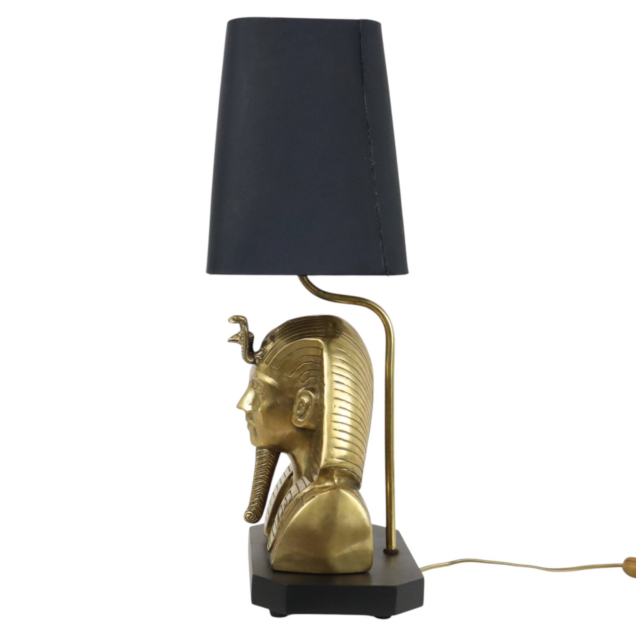 Vintage Brass Pharaoh Table Lamp Hollywood Regency 56cm