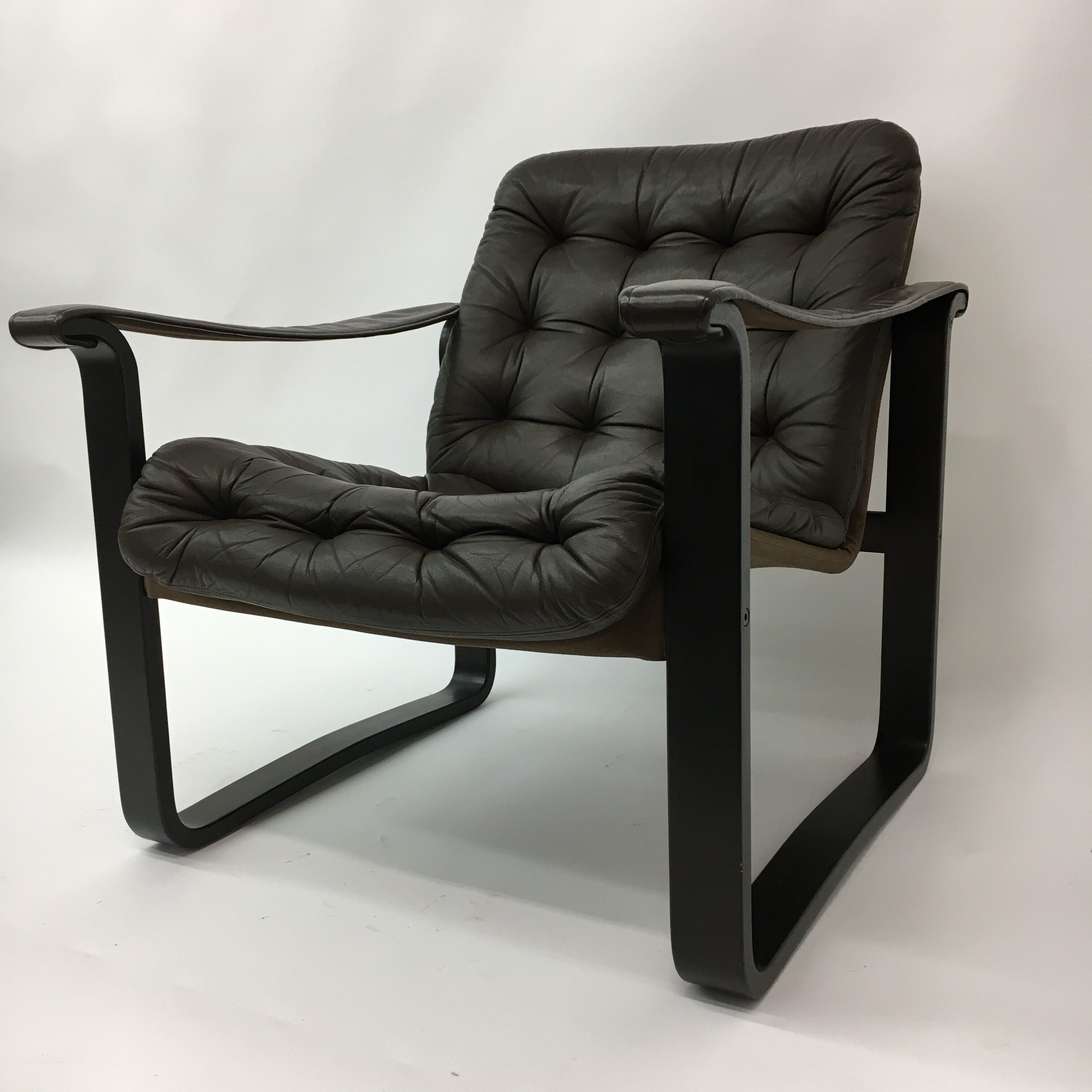 Mid-century safari lounge chair design by Oy Bj Dahlqvist ab, Finland, 1970s