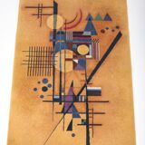 Vintage rug, abstract composition inspired by Kandinsky