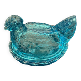 Poule en verre de laitier rare
